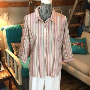 Talbots striped button down